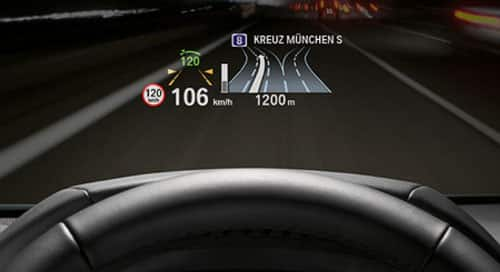 BMW luxury vehicle head up display